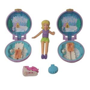 Polly Pocket Mixed Lot Mattel 2019 Winter Compacts + 2003 McDonalds Doll